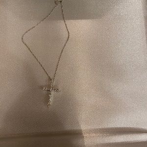 Diamond Cross 14k gold necklace